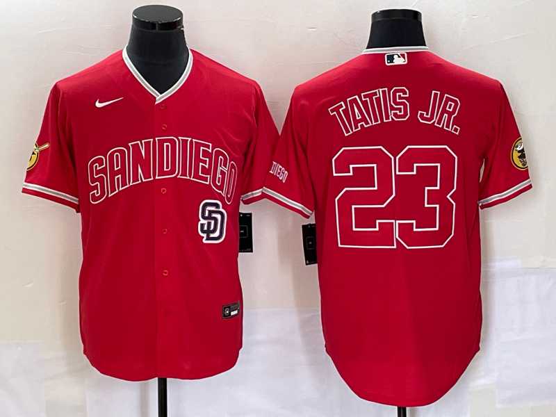 Men's San Diego Padres #23 Fernando Tatis Jr Red NEW 2023 Cool Base Stitched Jersey,We sell and wholesale Men's San Diego Padres #23 Fernando Tatis Jr Red NEW 2023 Cool Base Stitched Jersey on line form chian!